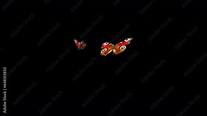 Peacock Butterflies - Pair Flying Around Loop - MS - Realistic 3D animation effect with alpha channel on transparent background