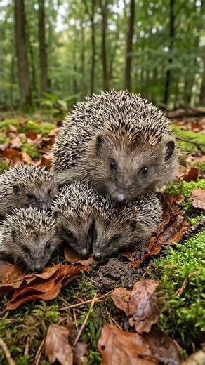 La famille hérisson en balade Moment National Geographic #shorts #wildlife #nature