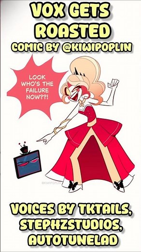 Vox Gets Roasted | #hazbinhotel #hazbinhotelseason2 #comicdub #vox #alastor #voxhazbinhotel #shorts
