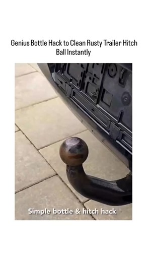 NONIVAL on Instagram: "The post shares a 16-second video hack using a plastic bottle filled with rust remover to scrub and restore a rusty trailer hitch on a car, making it shiny and easy to detach with a string pull. Authored by , an account focused on video content, it quickly amassed 1.4 million views and 769 likes on January 1, 2026, but elicited 293 replies mostly questioning the method's practicality or purpose. 7 While effective for quick cleaning, the single-use bottle design raises reus