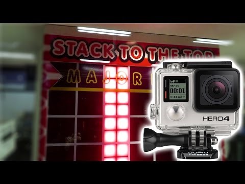 Can We Win a GoPro at a MEGA Stacker Arcade Game?