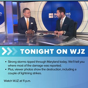 On WJZ News at 11 p.m., Rick Ritter and Meteorologist Derek Beasley break down the damage caused by today's strong storms across Maryland. | WJZ-TV | CBS Baltimore