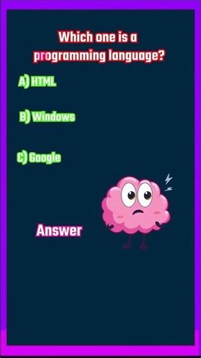 Which one is a programming language? #computerquiz #keyboardshortcuts #ytshorts #shorts