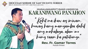 "Naranasan mo na bang iwanan o ikaw ang nang-iwan?" Tayo minsan ay nakakaranas na mang-iwan, pero sana huwag nating iwanan ang salita ng Diyos at ang Diyos sa puso natin. Pangalawa, tayo minsan ay iniiwan o naiiwan, pero huwag tayong mangamba dahil kahit tayo ay naiwan,ang mahalaga, alam natin kung saan tayo patutungo, walang iba kundi sa piling ng Diyos. Homily Highlights Ika-21 Linggo sa Karaniwang Panahon Rev. Fr. Gomer Torres Agosto 22, 2021 Please Support, Like and Share our Facebook page: 