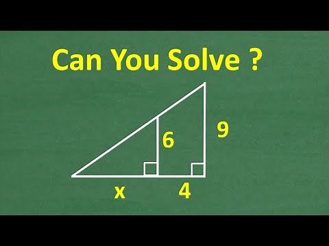 A right triangle is inside of a larger right triangle – what’s the missing side?