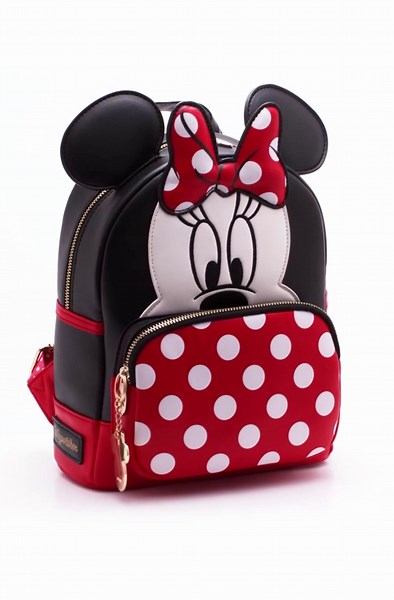Disney Backpack | Minnie Mouse Backpack With Keychain | Cute Mini Backpacks | Ladies Bag | One Size Black