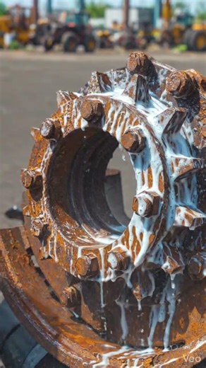 Ultimate Rust Removal Transformation | Satisfying Steel Tractor Gear Cleaning Short in 4K