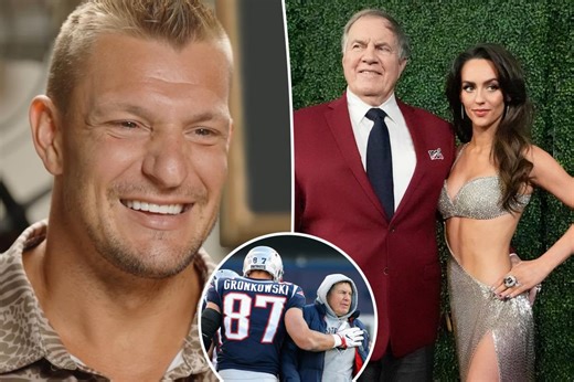 Rob Gronkowski bursts out laughing at joke about Bill Belichick’s 24-year-old girlfriend Jordon Hudson