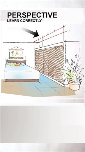 DIVIDE WALLS IN PERSPECTIVE #architecturesketch #shorts #perspectivedrawing #perspective #art