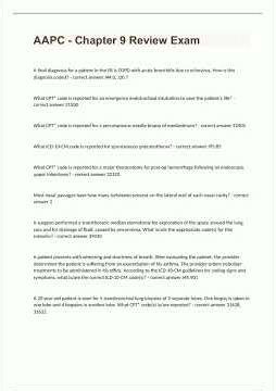 Aapc Chapter 9 Review Exam 2023/2024 Updated To Pass