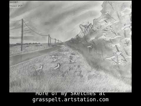 Journey to Fox-head Mountain (Warriors Environment Sketch Timelapse)