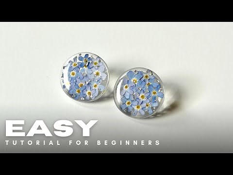 EASY Resin Flower Earrings Tutorial for Beginners - DIY Real Forget-me-not Jewelry