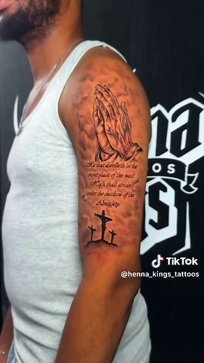 Inspirational Praying Hand Arm Tattoos for Men