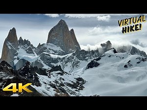 4K Summer Hike to 🏔 Monte Fitz Roy in Patagonia 🏔 (Virtual Hike No Music) ASMR Real Nature Sounds