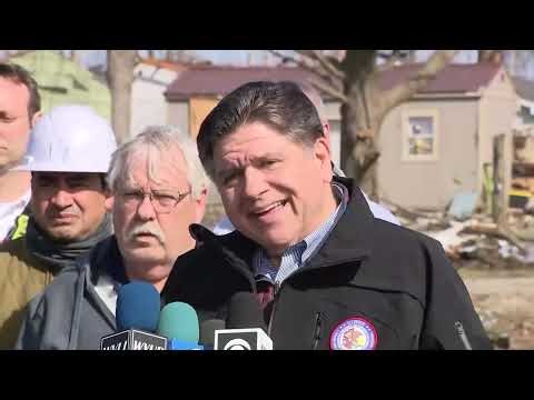 Gov. Pritzker visits Kankakee County after devastating storm | FULL PRESSER
