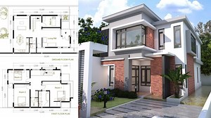 House Plans 8x12m with 4 Bedrooms