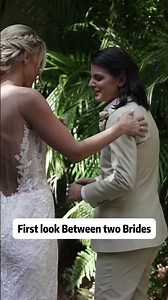 Love always win The moment two brides shared the perfect first look #love #lesbian #wedding #foryou