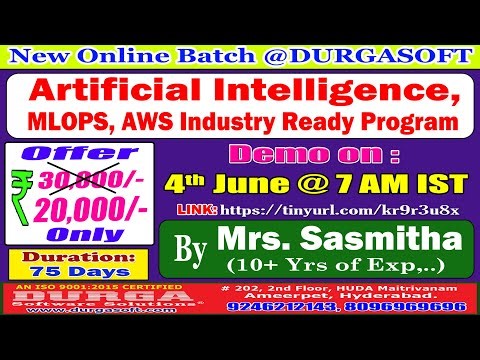 Artificial Intelligence, MLOPS, AWS Industry Ready Program Online Training @ DURGASOFT