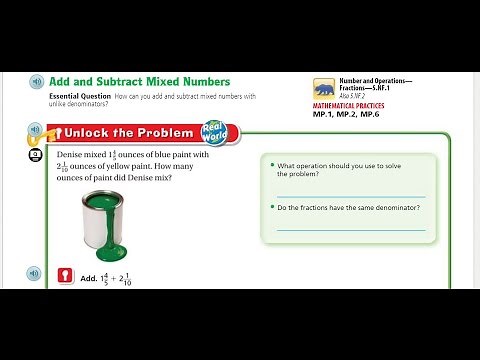 Go Math 5th Grade Lesson 6.7 Add and Subtract Mixed Numbers