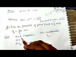 Binomial distribution formula with example-lecture32/m3