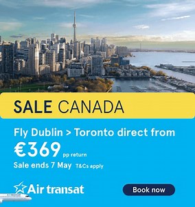With Air Transat's Canada SALE offering direct flights from Dublin to Toronto from just €369pp rtn, there’s never been a better time for you to see all that Canada has to offer! From the spectacular Niagara Falls to the wide-open stunning landscapes and vibrant city life, there really is something for everyone. Air Transat, voted the World’s Best Leisure Airline 2023 for the fifth time by Skytrax, is offering up to seven direct flights to Toronto per week with top-notch service on board. You wil