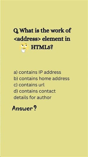 HTML MCQ question #Mcqsquiz #Codingshorts #html