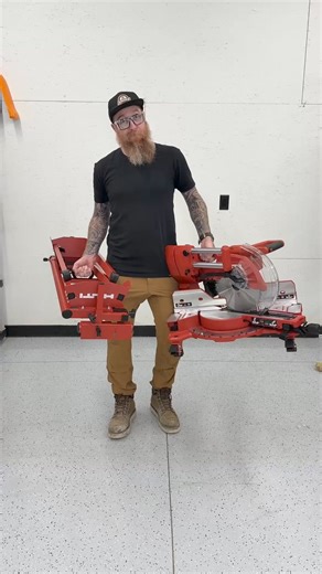 1.6M views · 10K reactions | Check out this New 12” Hilti Nuron Miter Saw!•It runs on one battery and is dual bevel.I like that the lock for the bevel is upfront•Tons of detents on this saw and a bright shadow line to see where your going to cut•The stand is light and a quick setup.Also a fan of being able to use the cordless vacuum on a button to turn it on and off Hilti ...#tools #construction #hilti #hiltipartner #carpentry | Kruger Construction | Facebook