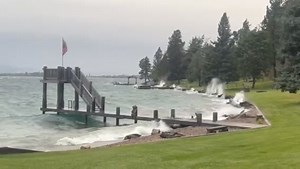 One of the perks to being on the lake? A front row view to storms like this one. 🌊 | Flathead Lake Lodge