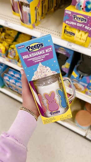 RAINE PAGE | ♥ YOUR TARGET SHOPPER on Instagram: "My favorite part of this kit is that PEEPS milkshake jar 😍 It’s soooo CUTE!! This kit come with a PEEPS decorated milkshake jar, re-useable straw, PEEPS Marshmallow flavored milkshake mix, and sprinkles.⁣ ⁣ I have this + more linked in my bio 🫶🏻⁣ ⁣ ⁣ ⁣ ⁣ #peeps #target #targetfind @peepsbrand #targetshopper #newattarget #easterbasketgoodies #eastertreats"