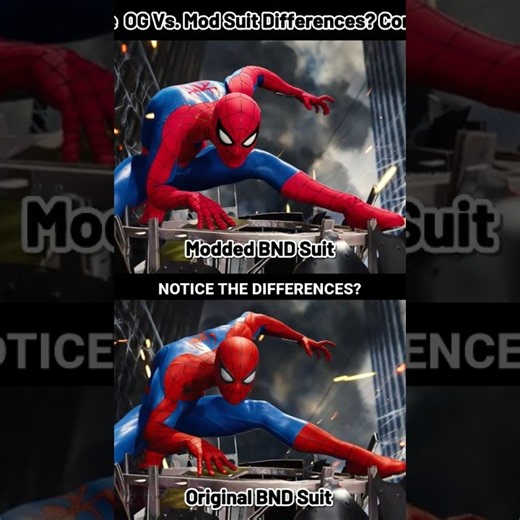 Brand New Day Suit Vs Mod | Marvel's Spider-Man | #shorts #spiderman #spidermangame #ytshorts #fyp
