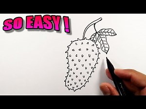 How to draw a soursop with 3 leaves | Easy Drawings