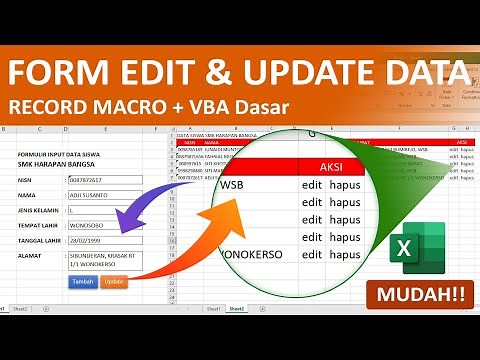 How to Create a Simple Data Entry Form Edit and Update Action by Modifying a Macro Record