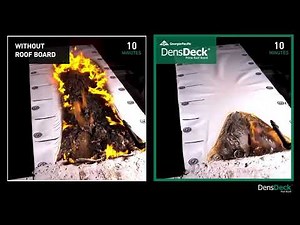 Watch as Georgia-Pacific Performs a Side by Side Flame Spread Test with DensDeck® Roof Board