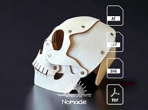 Halloween Skull Mask & Sculpture | Leathercraft Pattern and Instructions | PDF Ai DXF SVG - Etsy