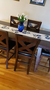 Floral Table Runner-Blue Tulip Cotton Linen-Long 108 inche Dresser Scarves,Flower Rustic Tablerunner for Kitchen Coffee/Dining Table Bedroom Home Living Room,Summer Spring Holiday Dinner Scarf Decor