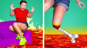 The Floor Is LAVA Challenge for 24 Hours by Kaboom Zoom | Zoom Zoom