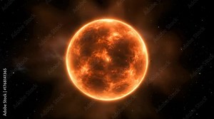 Star Evolves Colors in Deep Space Animation Sequence Rendering