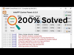 Error: MySQL shutdown unexpectedly | How to Solve XAMPP Server MySQL Cannot Start | [FIXED].