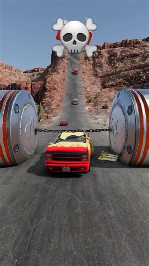 Speed vs Chain Barrier! Which Vehicles Can Make It Under? 🚗⛓️ #beamngdrive #shorts