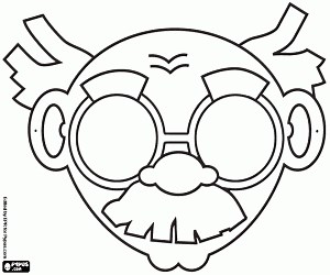 Mask of a nutty professor coloring page printable game