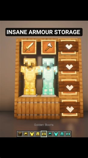 Best Armor Storage Design in Minecraft 🔥 Easy & Aesthetic. #Minecraft #MinecraftBuild #Shorts