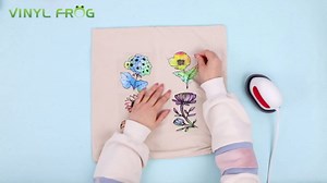 VINYL FROG Black Holographic Glitter Heat Transfer Vinyl 12" x5ft Black Iron on HTV Vinyl Colorful Shimmer Heat Press Vinyl Patterned Vinyl for DIY T-Shirts and Fabric Design