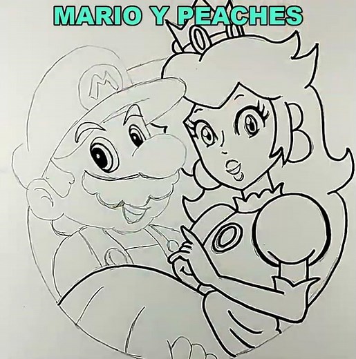 We draw and color Mario Bros and Peaches | Drawings for children
