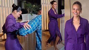 Esha Gupta Trips In High Heels, Gets Help Immediately - Watch Video