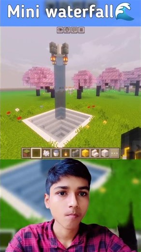 mini waterfall | Minecraft shots video | tutorial video | shorts video | viral Minecraft hacks