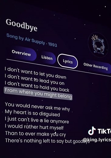 Goodbye by Air Supply - Meaning and Lyrics Insights