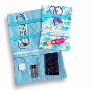 Learn how to stitch out our gorgeous Tech to Go Cord Caddies! Class on sale for a limited time on our website. Pick up the design and we still have some kits available with all of the ingredients for a great project for next weekend! https://picklepiedesigns.com/catalogsearch/result/?cat=0&q=caddies | Pickle Pie Designs