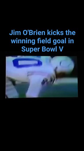January 17, 1971: Rookie kicker Jim O'Brien boots a 32 yard field goal with 5 seconds remaining to give the Baltimore Colts a 16-13 victory over the Dallas Cowboys in Super Bowl V. NBC's Curt Gowdy calls the action. #orangebowl #BaltimoreColts #NBCSports #superbowl | Ghosts of the Orange Bowl