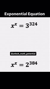 Exponential Equation 🤯 The expression ‘x^x’ describes “x raised to the power of X”, which is an exponential function where the exponent is the variable itself, not a fixed number or constant. While typical exponential functions are written as f(x) = a^x(where ‘a’ is a constant base), in x^x, the base is the variable ‘x’ and the exponent is also the variable ‘x’. . . #math #study #mathematics #viral #education | Priya Kattru