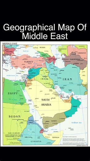 Geographical Map of middle east|| middle east map #geopolitics #geography #map #maps #gk #upsc